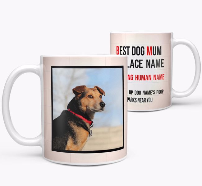 'Best Mum' - Personalised {breedFullName} Photo Upload Mug